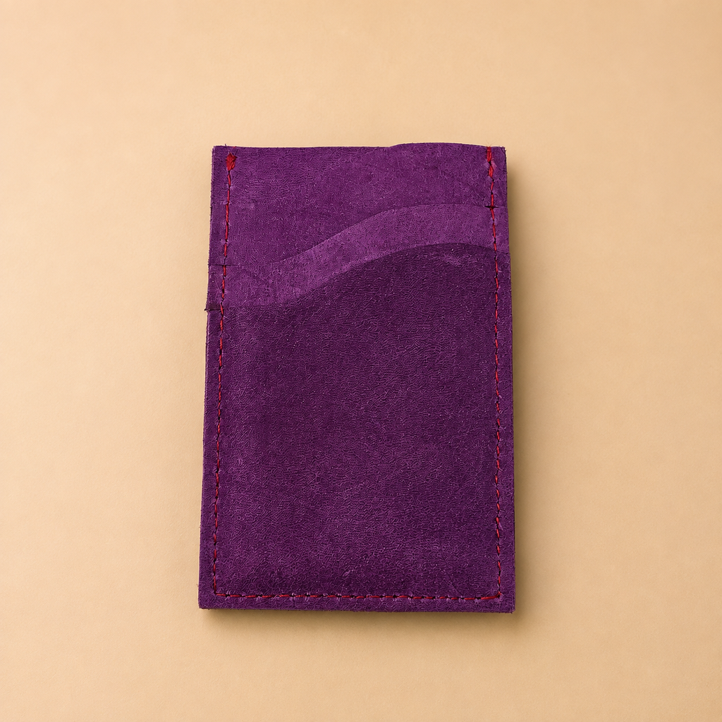 Ultra-Slim Cowhide Leather Card Holder Wallet – 6 Card Slots