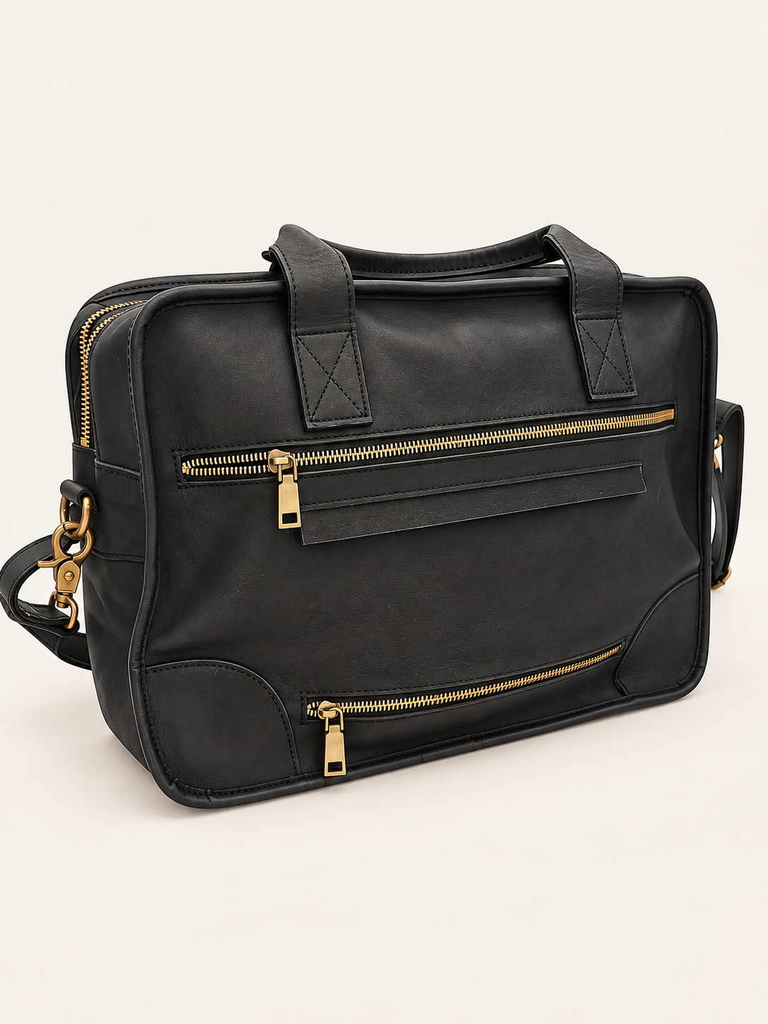 Agolla Executive Leather Laptop Bag – Black