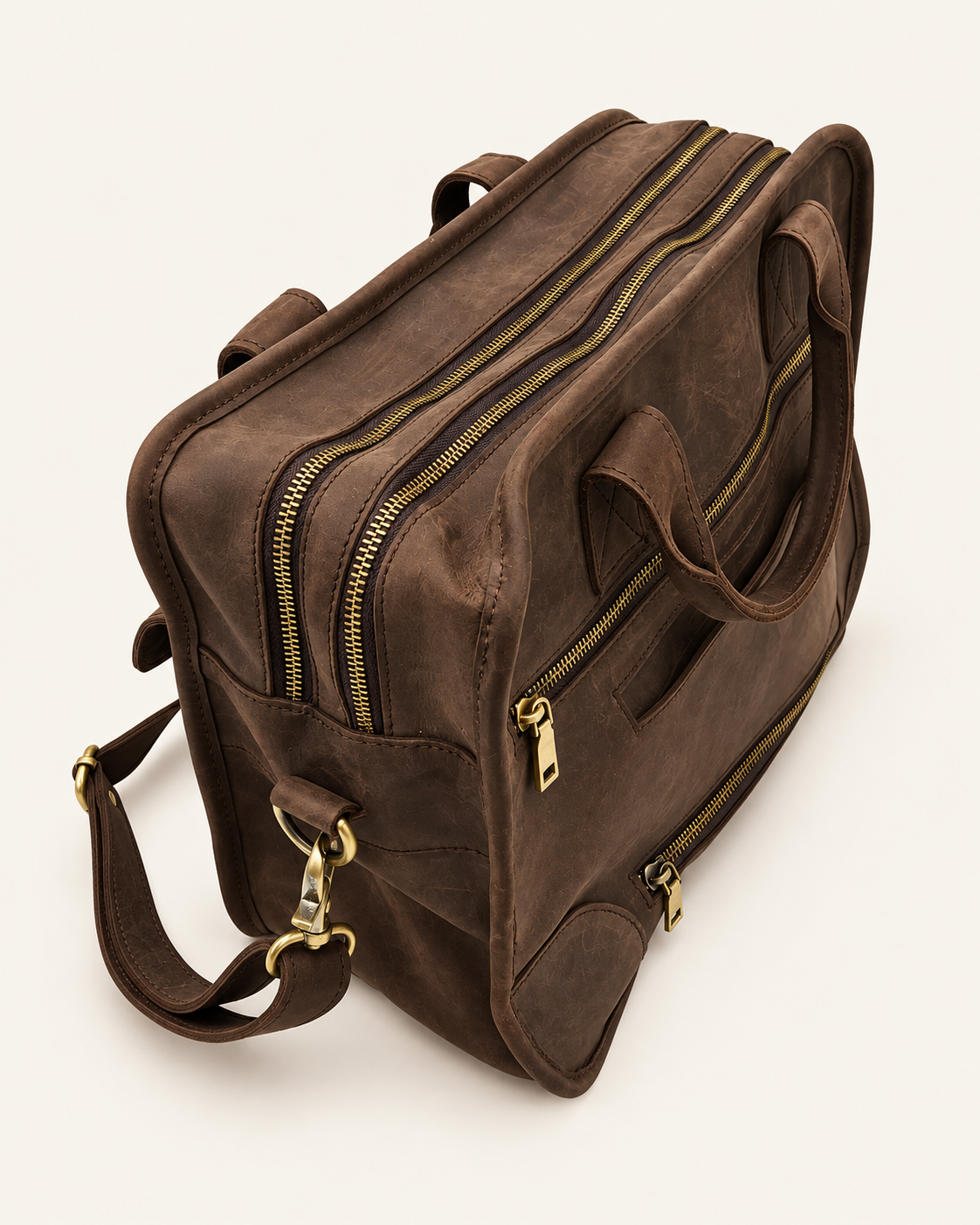 Agolla Executive Leather Laptop Bag – Dark Brown