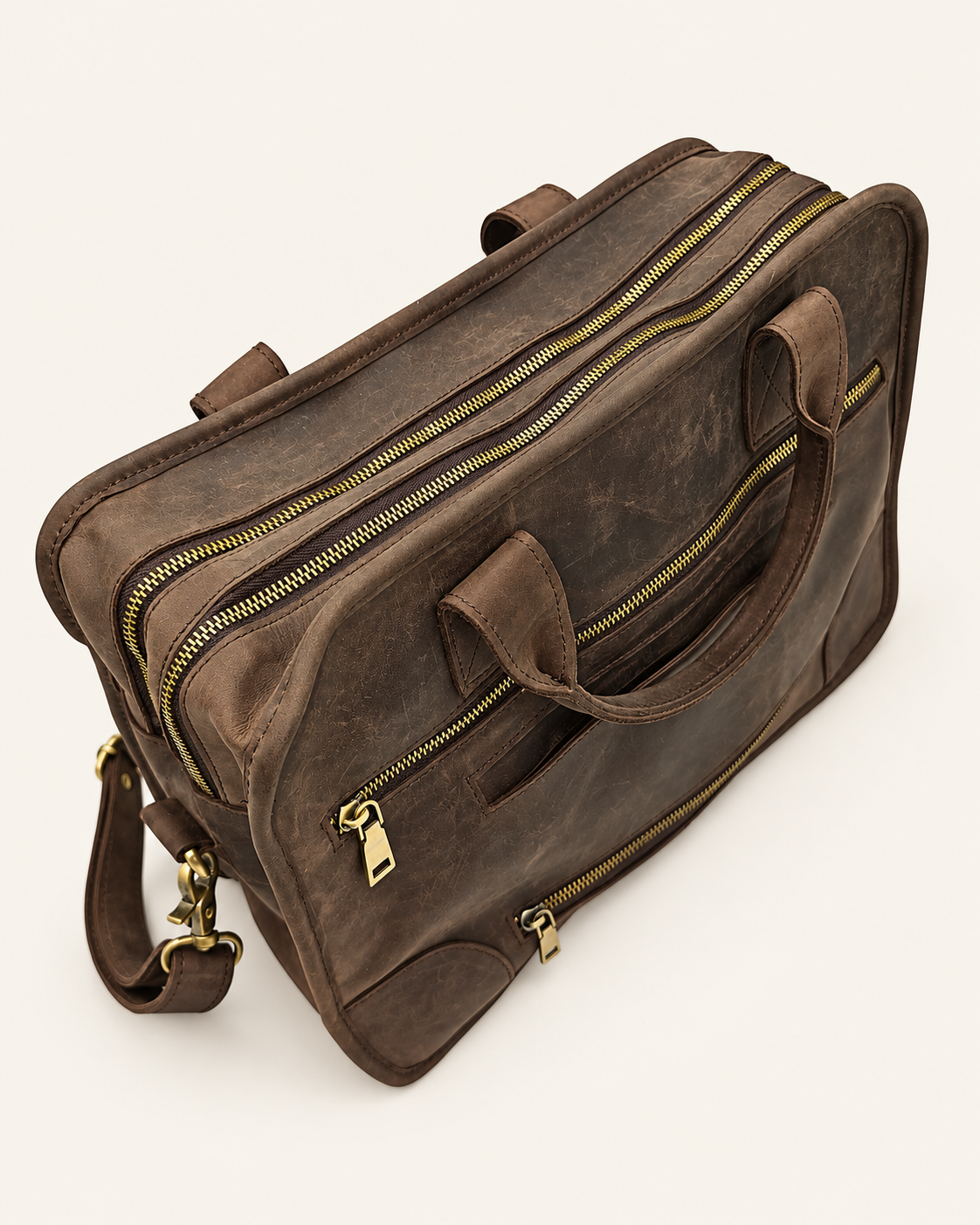Agolla Executive Leather Laptop Bag – Dark Brown
