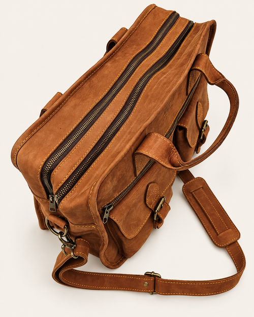 Agolla Executive Leather Laptop Bag – Warm Brown