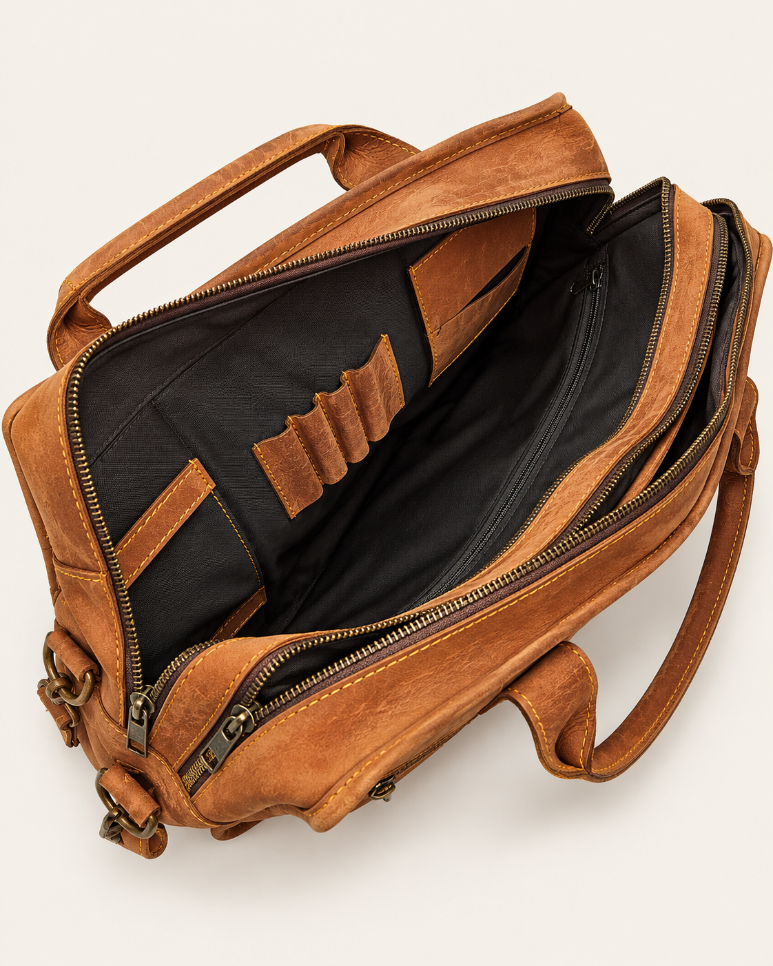 Agolla Executive Leather Laptop Bag – Warm Brown