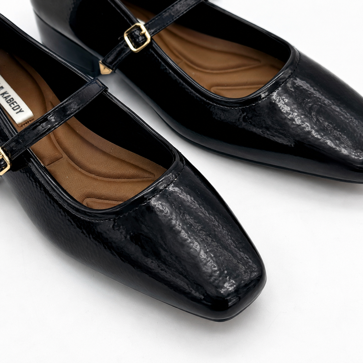 Classic Patent Mary Jane Pumps – Low Block Heel Vegan Leather Shoes