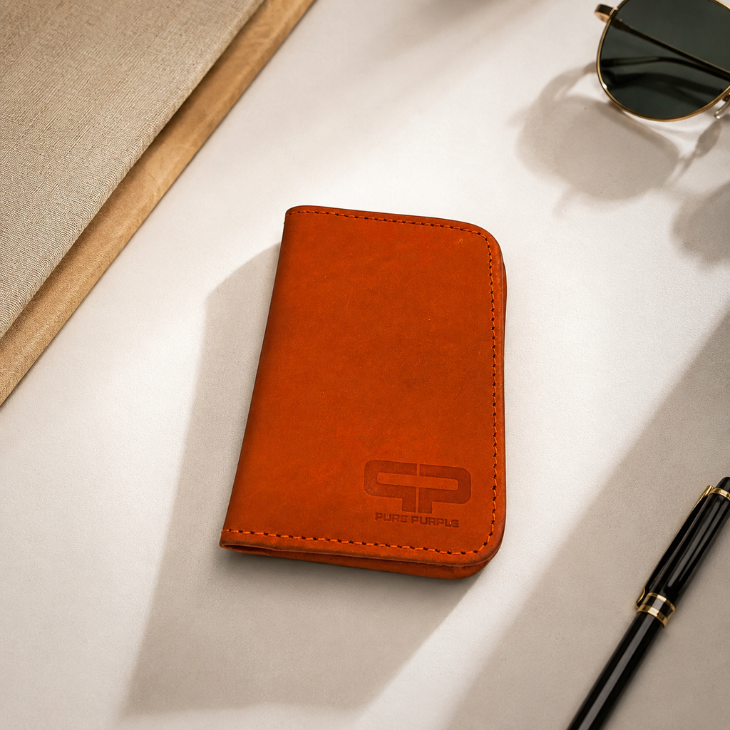 Handcrafted Cowhide Leather Passport Holder & Travel Wallet – 5 Card Slots