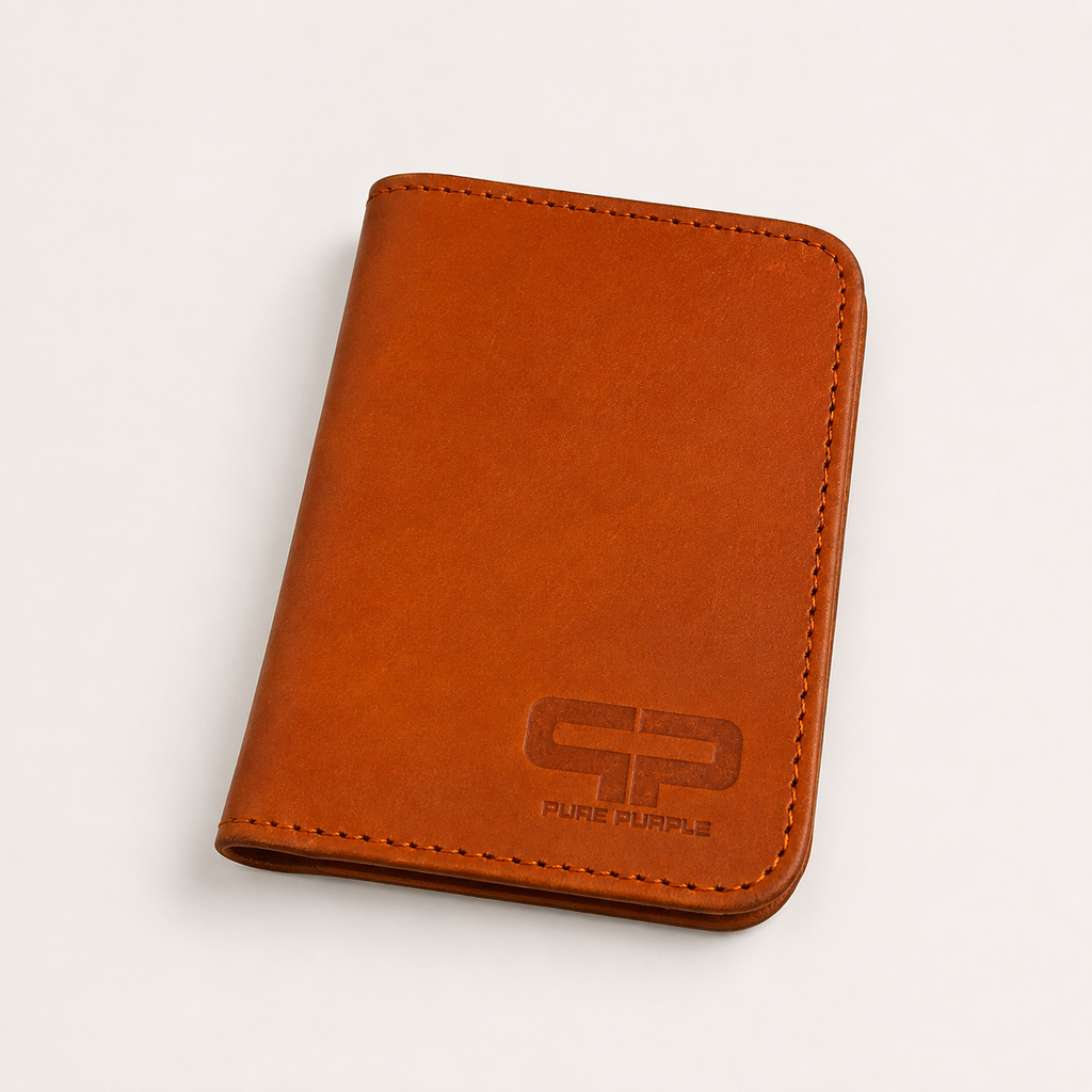 Handcrafted Cowhide Leather Passport Holder & Travel Wallet – 5 Card Slots