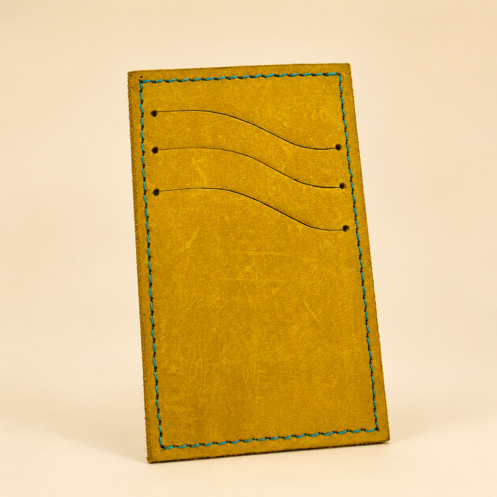 Handcrafted Slim Cowhide Leather Card Holder Wallet – 6 Card Slots
