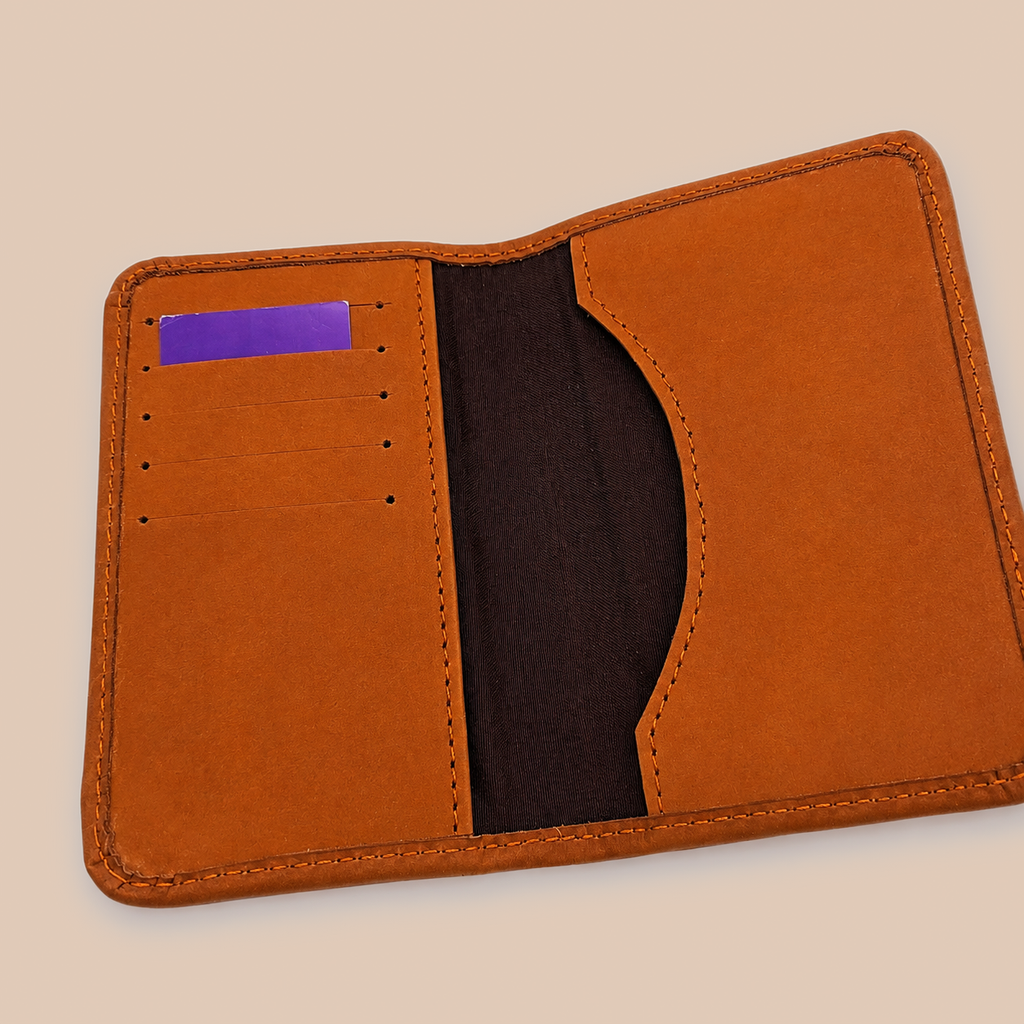 Handcrafted Cowhide Leather Passport Holder & Travel Wallet – 5 Card Slots
