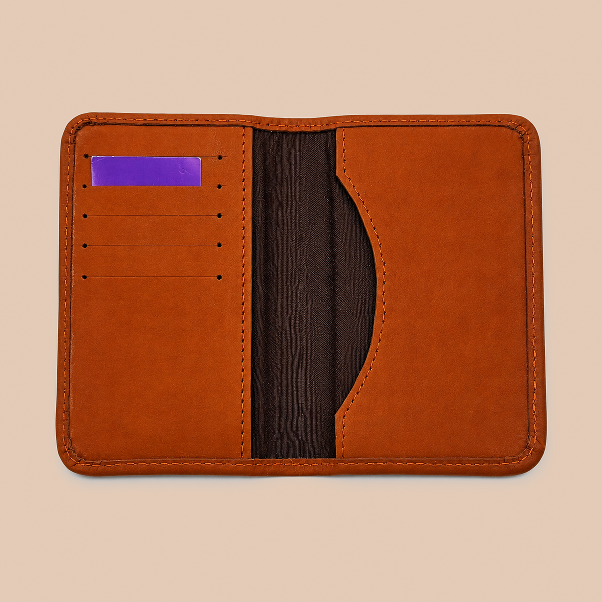 Handcrafted Cowhide Leather Passport Holder & Travel Wallet – 5 Card Slots