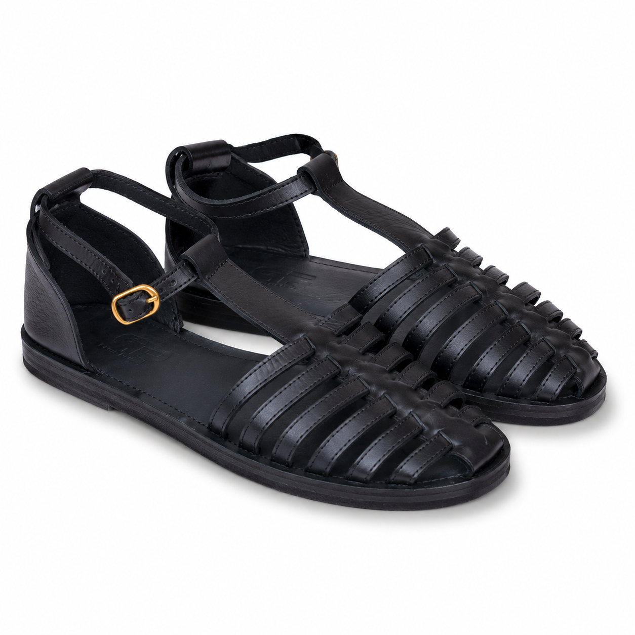 ODERO II Men’s Leather Gladiator Sandals with Upcycled Rubber Sole