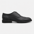 Men’s Black Leather Brogue Derby Shoes with Lug Sole